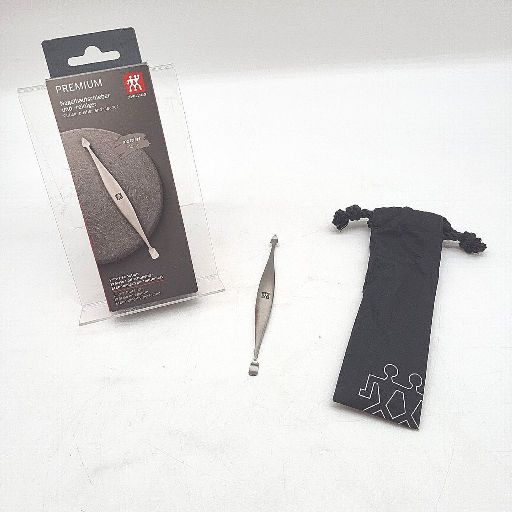 ZWILLING Nagelhautschieber (Nagelreiniger, Doppelinstrument, für Natürliche und Künstliche Nägel Geeignet), Premium, Silber, 125 mm