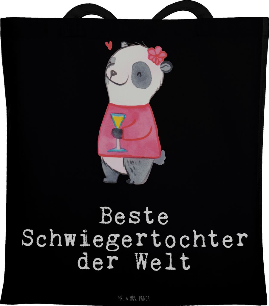 Mr. & Mrs. Panda Uni Tasche Panda Beste Schwiegertochter der Welt - Schwarz - Geschenk, Einkaufstasche, Hochzeit, Shopping, Schultasche, Tochter, A...