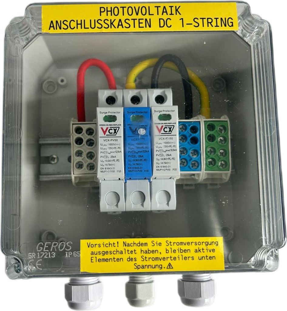 Pv Solar Anschlusskasten Photovoltaik T1 T2 Überspannungsschutz Dc 1 String