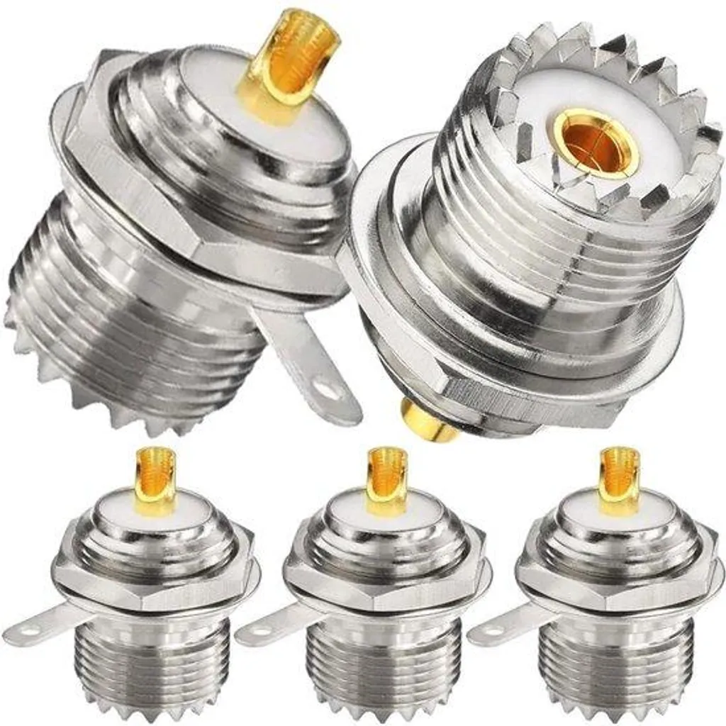 Connecteur coaxial UHF femelle droit à clipser pour antenne radio - 5x