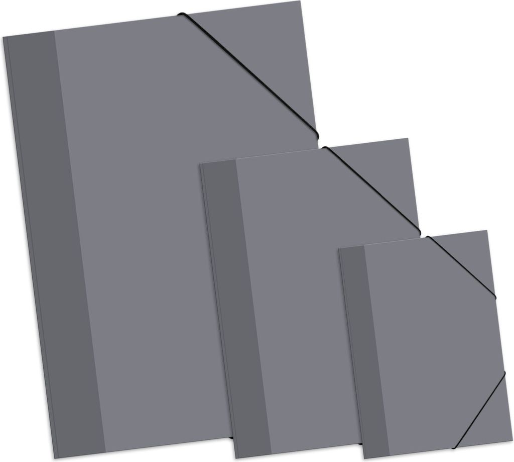 itenga Zeichenmappe A2 Sammelmappe A3 Gummizugmappe A4 Set GRAU