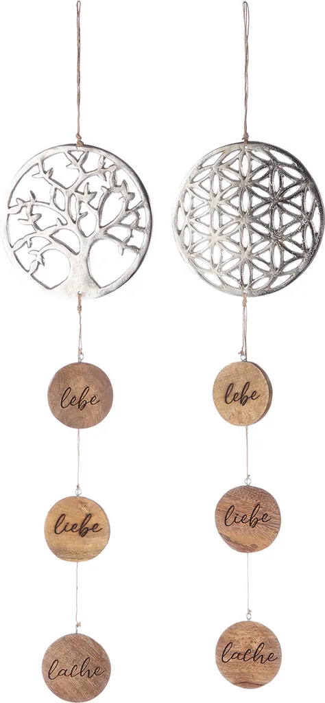 Suspension Arbre de Vie 83cm Gilde : Idée Cadeau Déco Bois et Métal