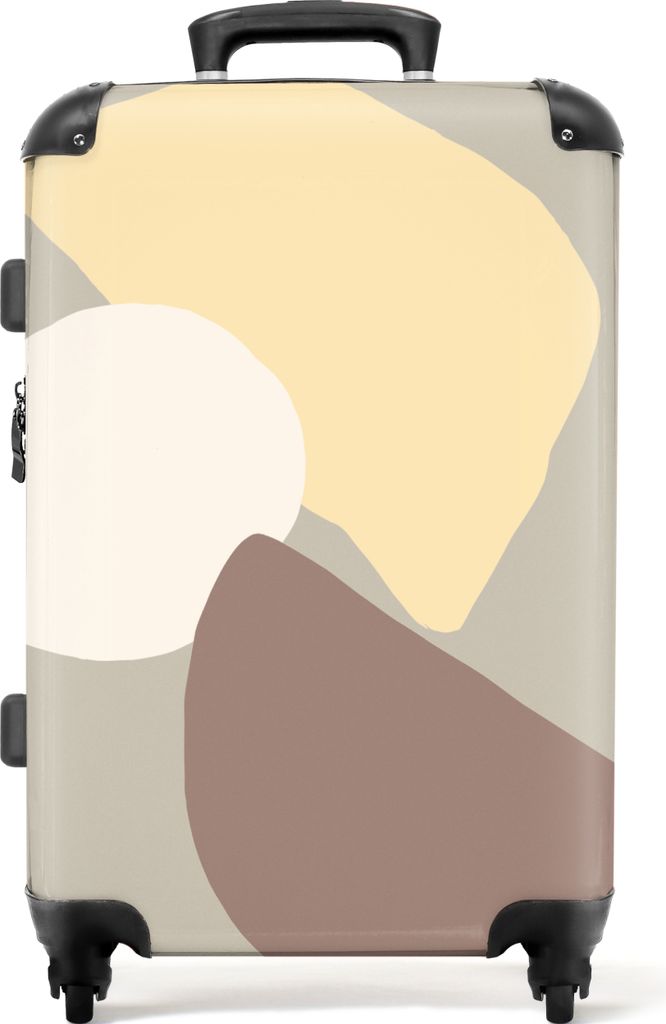 NoBoringSuitcases.com Großer Koffer - Formen - Abstrakt - Gelb - Kreis - Kombinationsschloss TSA - Hartschalen Trolley 4 Rollen - 72 liter - Rei...