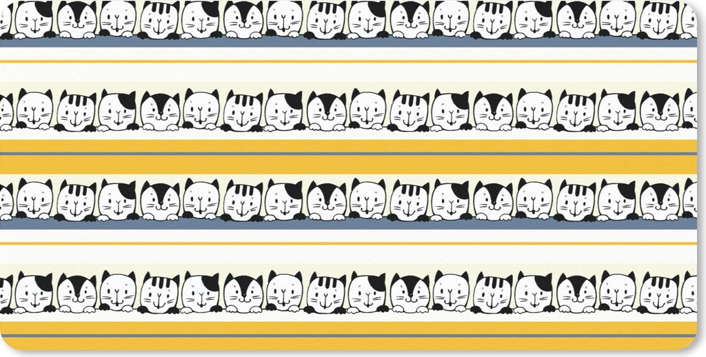 MuchoWow Mauspad Mousepad Katze - Muster - Haustiere 60x30 cm - Mousepads - Maus Mat - Pad - Mausunterlage - Nachhaltig