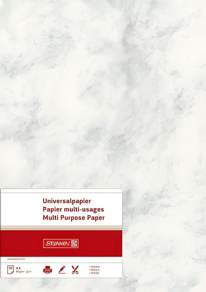 BRUNNEN Universalpapier A4 Marmor grau 25 Blatt 105141280 Produktbild 