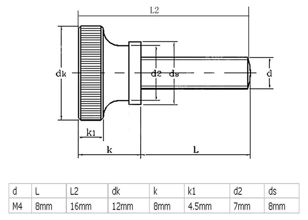 M4?x 8?mm Zinklegierung versilbert Schritt Hand Schraube Flat ger?ndelt Kopf Daumen Schrauben Schrauben 5?PCS de