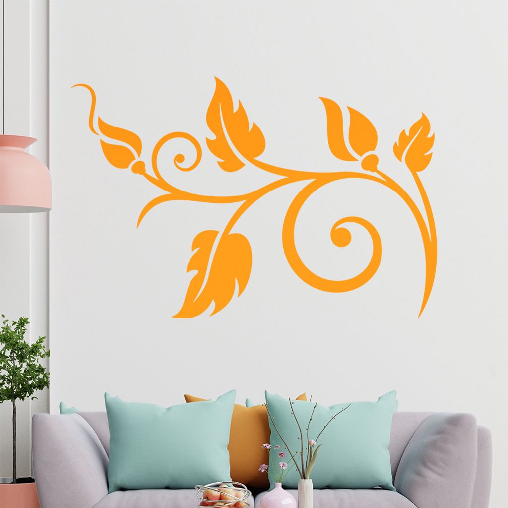 Blume - Linien Wandtattoo in 6 Größen - Wandaufkleber Wall Sticker - Dekoration, Küche, Wohnzimmer, Schlafzimmer, Badezimmer