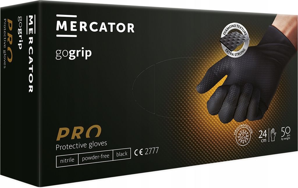 Rękawice nitrylowe czarne L MARCATOR GO GRIP Zdjęcie produktu 
