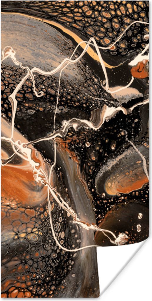 MuchoWow Poster Farbe - Design - Abstrakt 60x120 cm - Wandschmuck