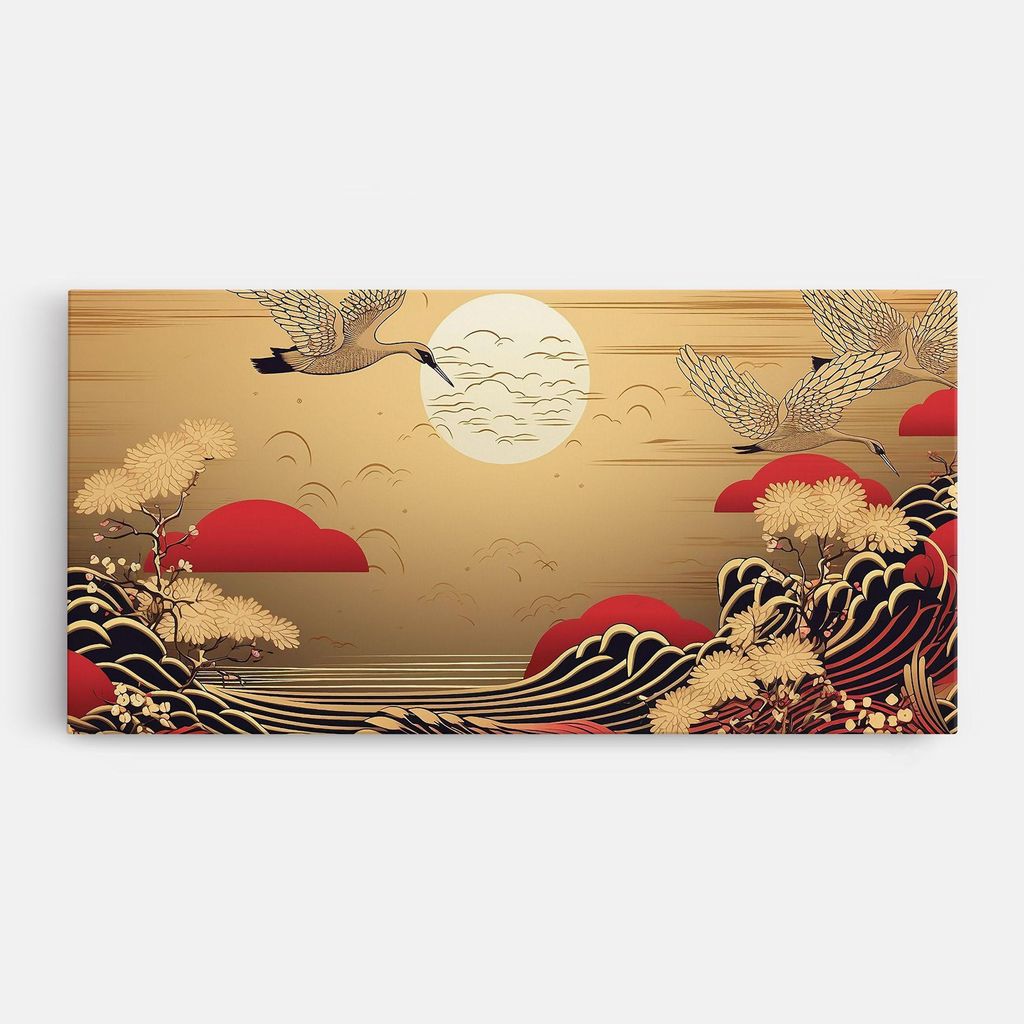 ARTHUB Leinwandbild 60x120 cm, Chinese Wind Art | Wohnzimmerdekoration, Hängende Bilder, Wanddekoration, Heimdekoration, Moderne, Asiatisch
