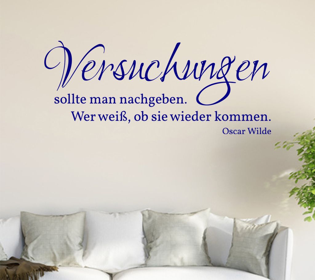 Versuchungen sollte man nachgeben .... Wandtattoo in 6 Größen - Wandaufkleber Wall Sticker - Dekoration, Küche, Wohnzimmer, Schlafzimmer, Badezi...