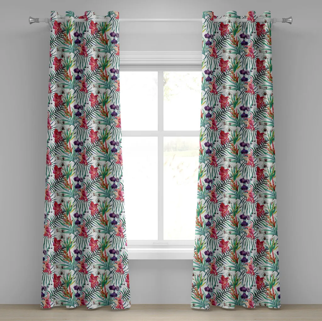 ABAKUHAUS Tende Orchidee Tropicali 280x175cm - Stile Esotico Naturale
