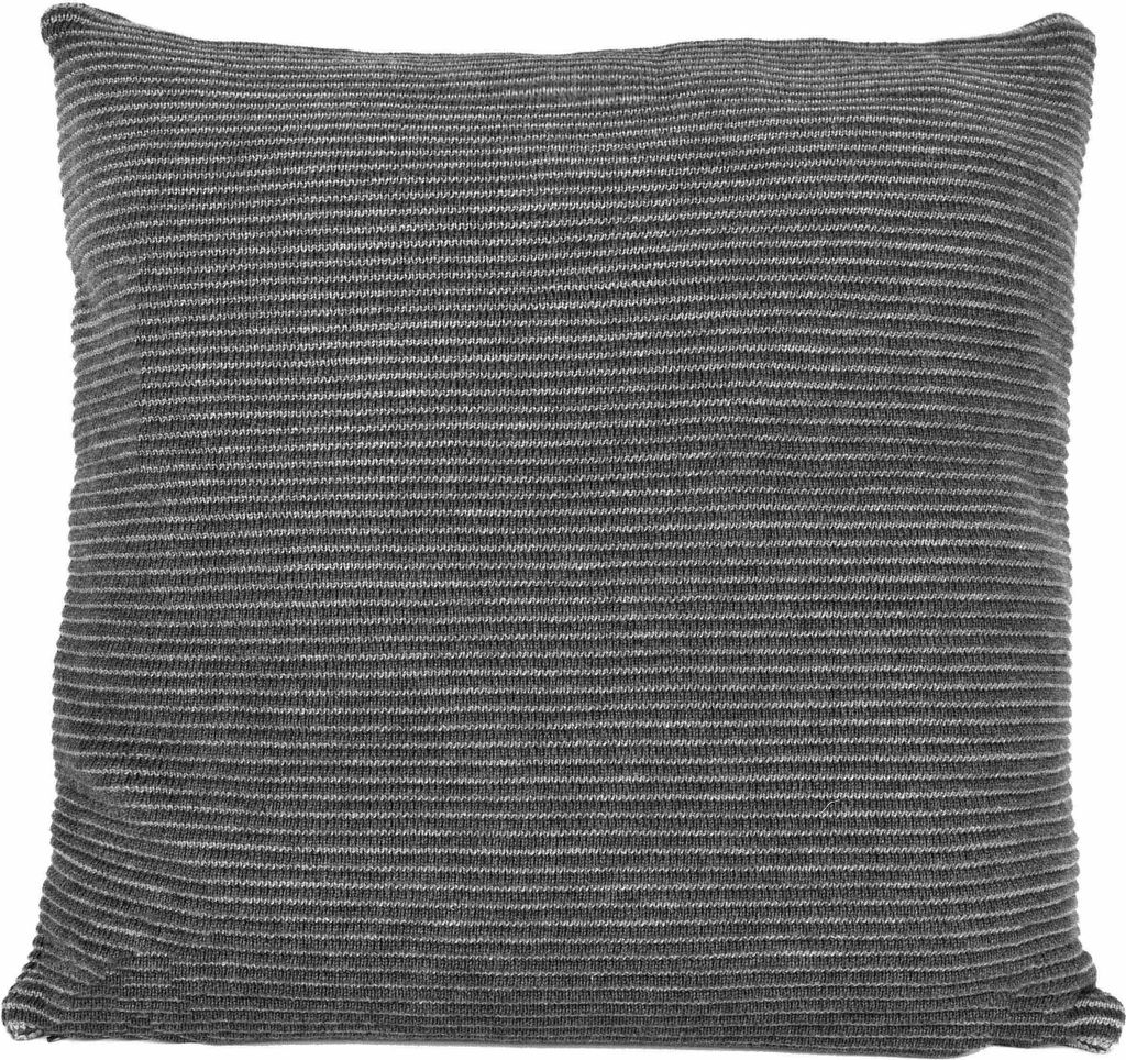 nielsen HOME Kissenbezug Hila gestrickt, 50x50 cm, Dunkelgrau / Hellgrau, 100% Baumwolle, Strick, Standard 100