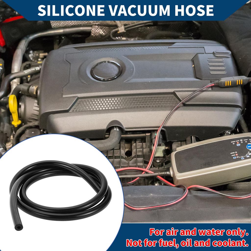 Silikon-Vakuumschlauch für Automobil-Vakuumsysteme Hochtemperatur 4FT 3/16" 5mm ID 3.5mm Dicke 1 Stück Schwarz
