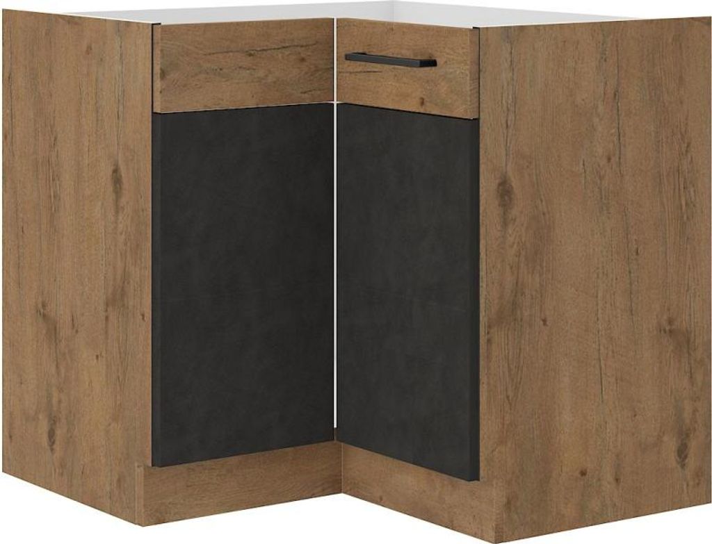 Armoire d’angle inférieure VANYA – 90x90 cm, gris / chêne Image du produit 