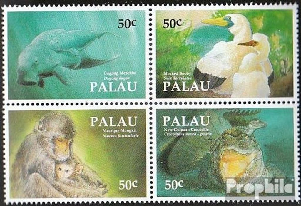 Briefmarken Palau-Inseln 1993 Mi 606-609 Viererblock Produktbild 