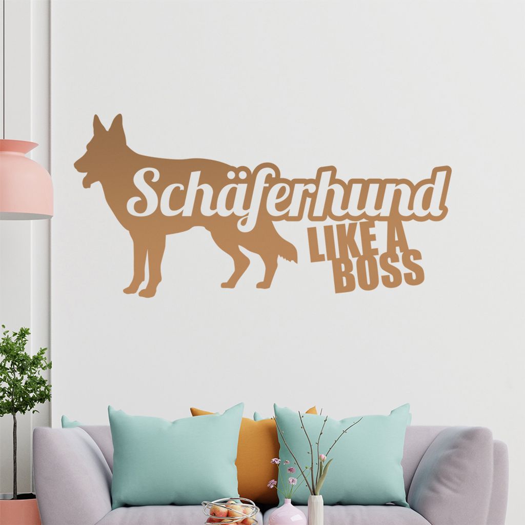 KIWISTAR Schäferhund Like a Boss Silhouette Wandtattoo in 6 Größen - Wandaufkleber Wall Sticker - Dekoration, Küche, Wohnzimmer, Schlafzimmer, ...