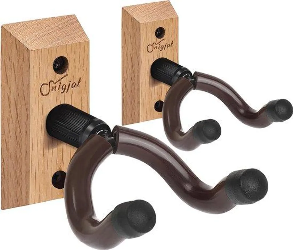 Support guitare anti-chute pivotant en V - Sécurité murale lot de 2