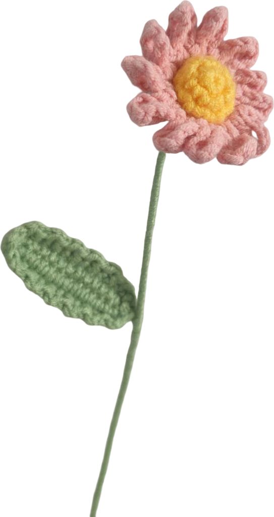 gestrickte gefälschte Blumen handgefertigt Bestes Geschenk hausgemachtes fertiges handgestricktes Sonnenblumenentischdekoration-Dunkelpink