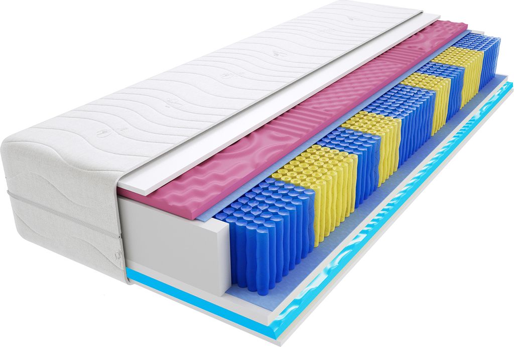 Matratze 115x120 cm Doppelmatratze, H3 Mittelfest Federkernmatratze, Taschenfederkernmatratze 20 cm Hoch Visco Memory Profilierter Moletschaum Hypo...