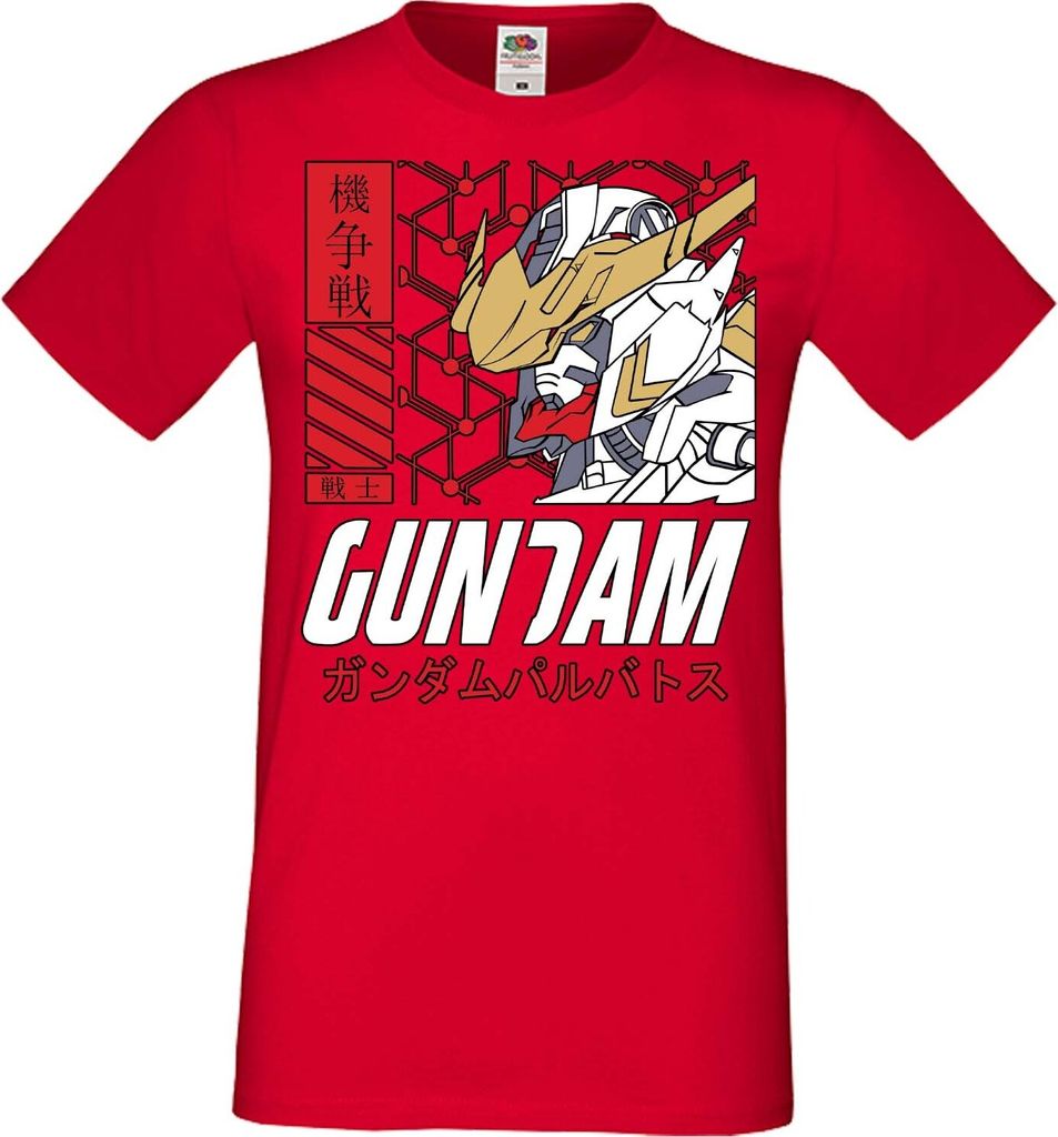Herren T-Shirt Anime Manga Mobile Suit Gundam, Man L / Rot