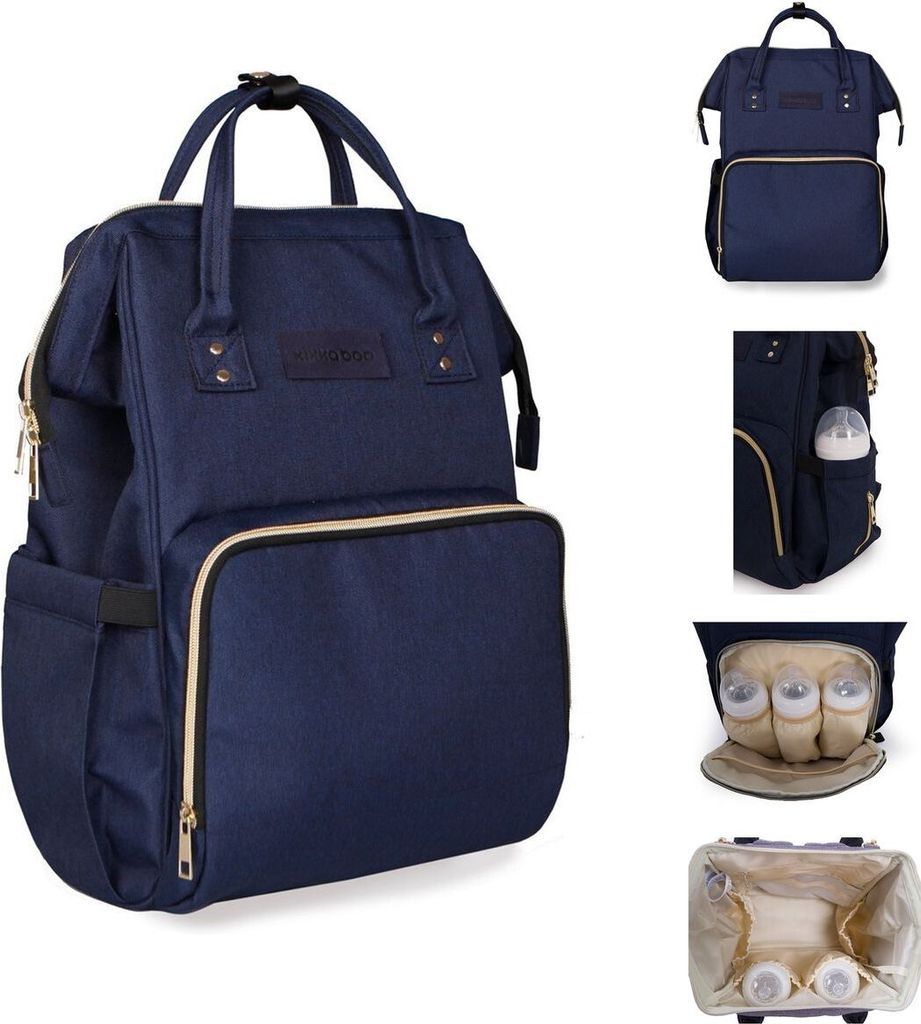 Kikkaboo Wickeltasche Siena, Rucksack, Wickelunterlage, Grifflänge einstellbar dunkelblau