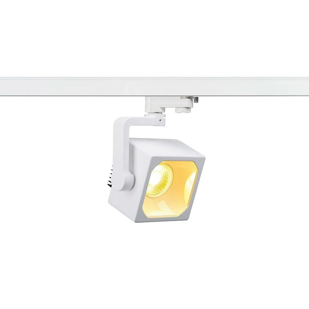 Projecteur sur rail Euro Cube blanc 4000K CRI90 pour commerce
