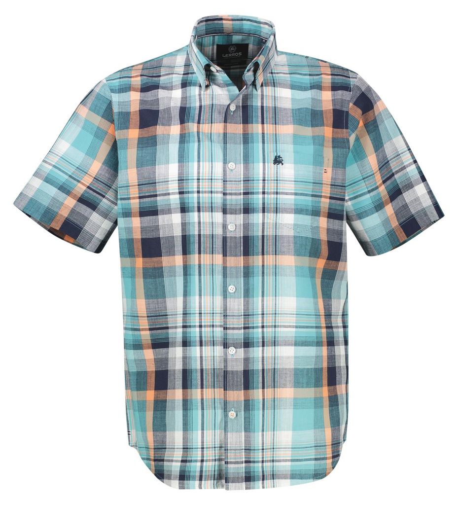 Lerros - Herren Freizeit kurzarm Hemd, (2652450), Größe:XL, Farbe:reef blue (414)