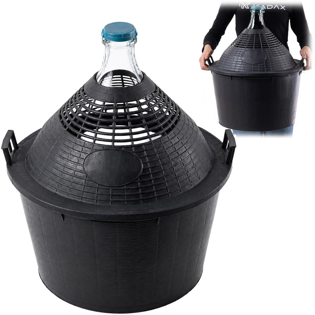 KADAX Balon Butla Gąsior Na Wino W Koszu z Zakrętką 34 L Zdjęcie produktu 