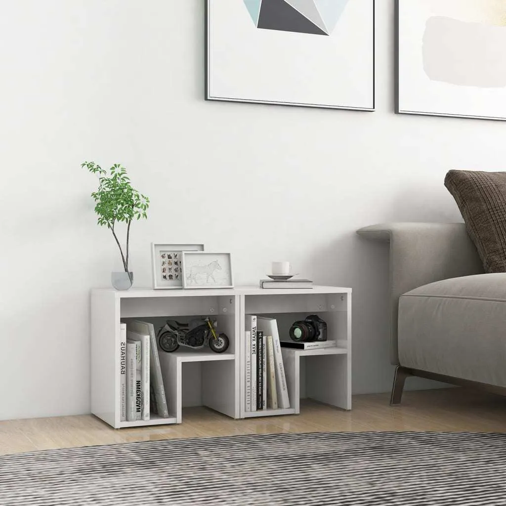 Petite table de nuit blanche pour optimiser le rangement chambre lot de 2