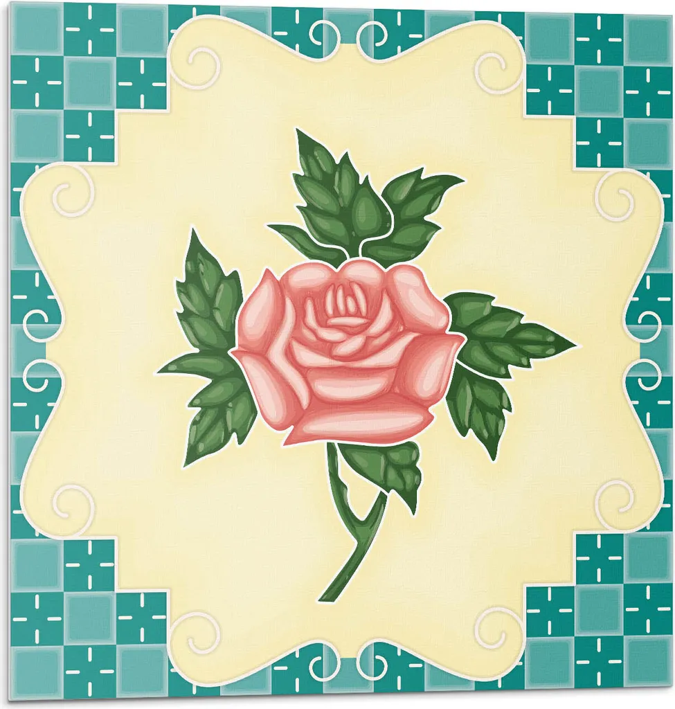 Composizione rosa floreale - Piastrelle autoadesive - Piastrelle in PVC - Piastrelle in vinile - Piastrelle autoadesive 3D - Piastrelle adesive - Piastrelle per cucina e bagno - 20 pezzi 20 x 20 cm