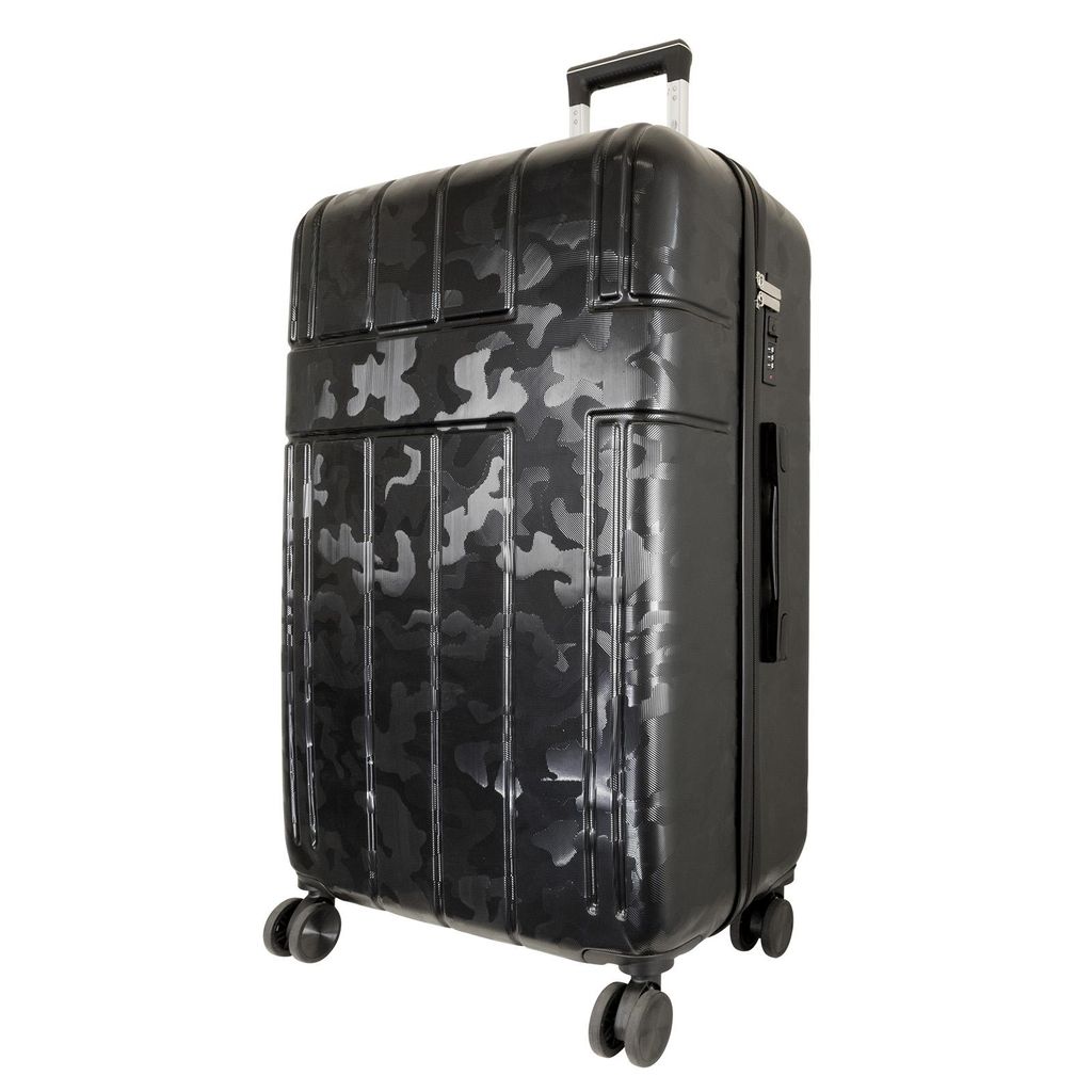 ABS Großer Reisekoffer Camo 76 cm Hartschale Trolley Größe L schwarz