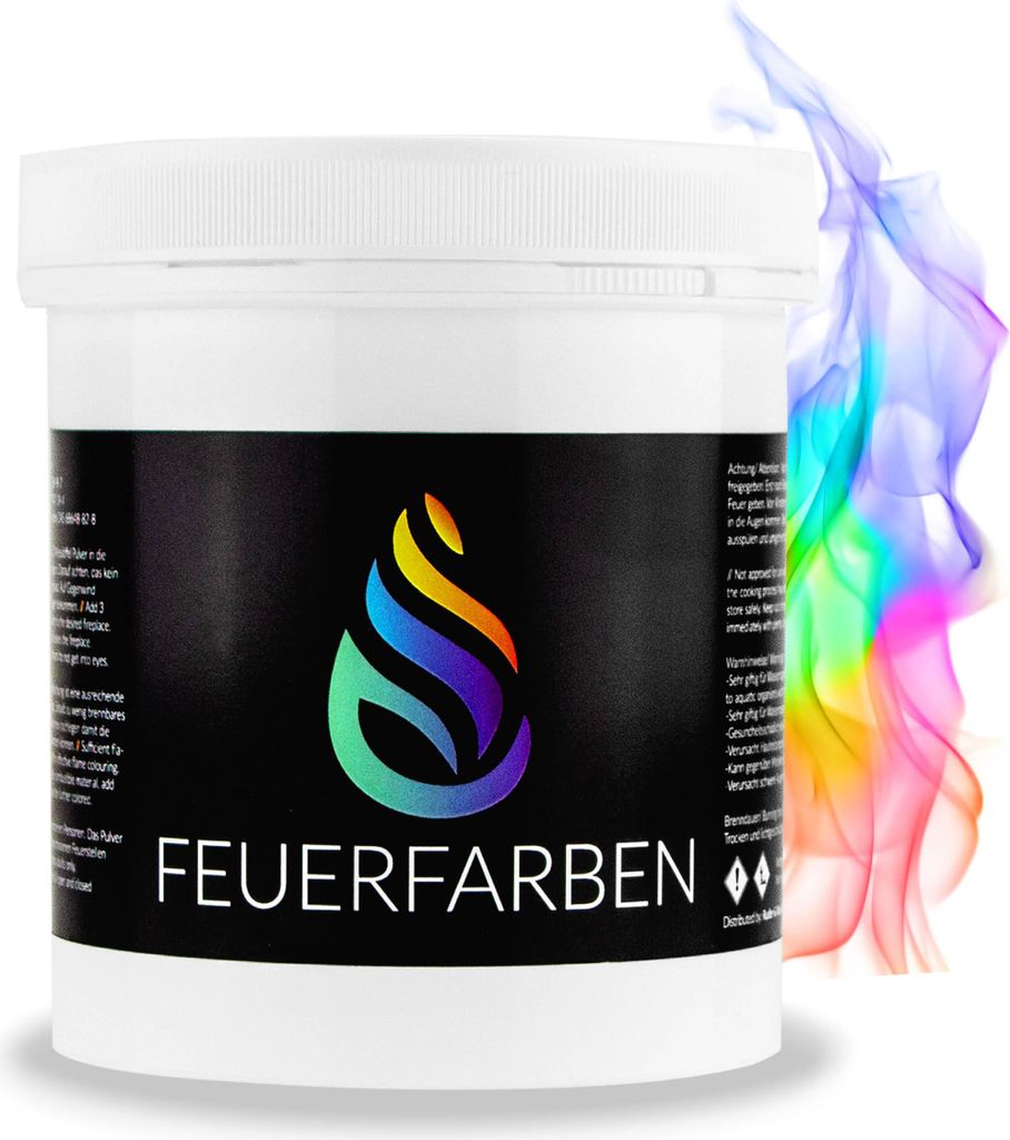 Feuerfarben Pulver für buntes Feuer 250 Gramm für Feuerstellen, Kamin, Ofen, Lagerfeuer oder für Outdoor-Events. Mach dein Feuer bunt! Feuer Far...