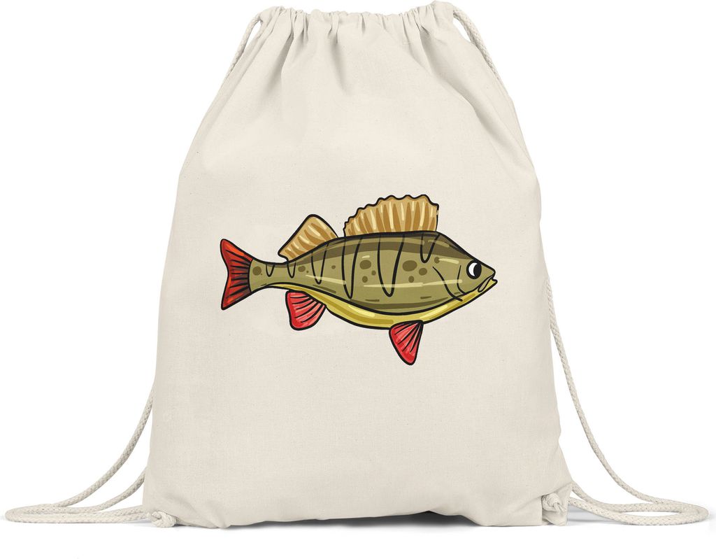 Fisch Turnbeutel Gymsack Angeln Fische Angelzubehör Geschenkidee Karpfen Dorsch Hecht Forelle