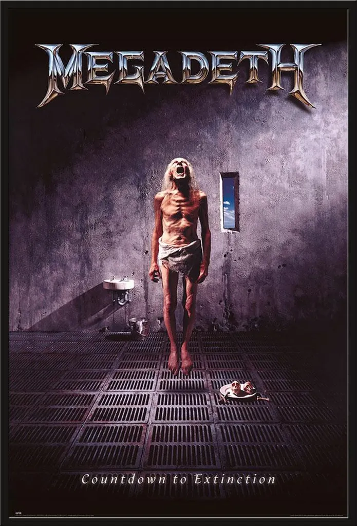 Cadre Shinsuke noir avec affiche Megadeth vitre acrylique haute clarté