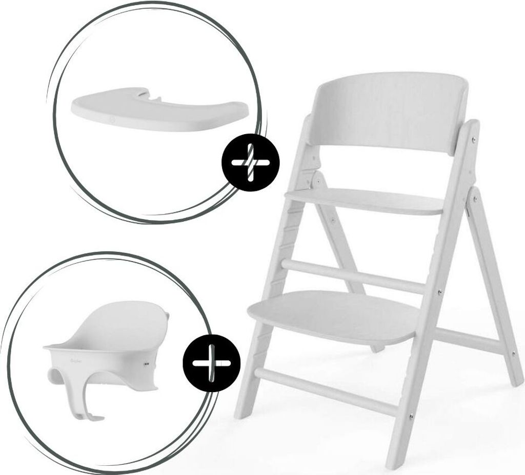 COLUMBUS Hochstuhl CLICK&FOLD 3in1 All White, white Produktbild 
