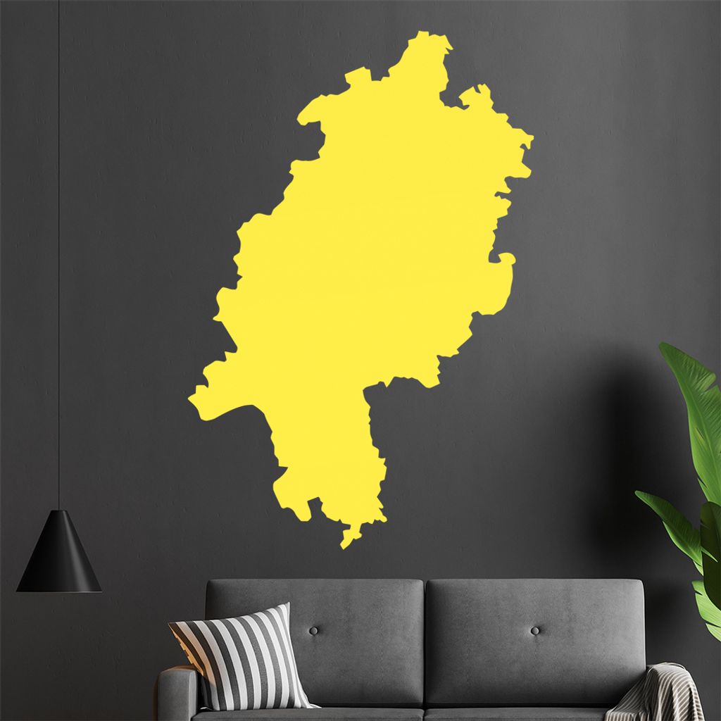 KIWISTAR Bundesland Hessen - Wiesbaden Frankfurt Wandtattoo in 6 Größen - Wandaufkleber Wall Sticker - Dekoration, Küche, Wohnzimmer, Schlafzimm...