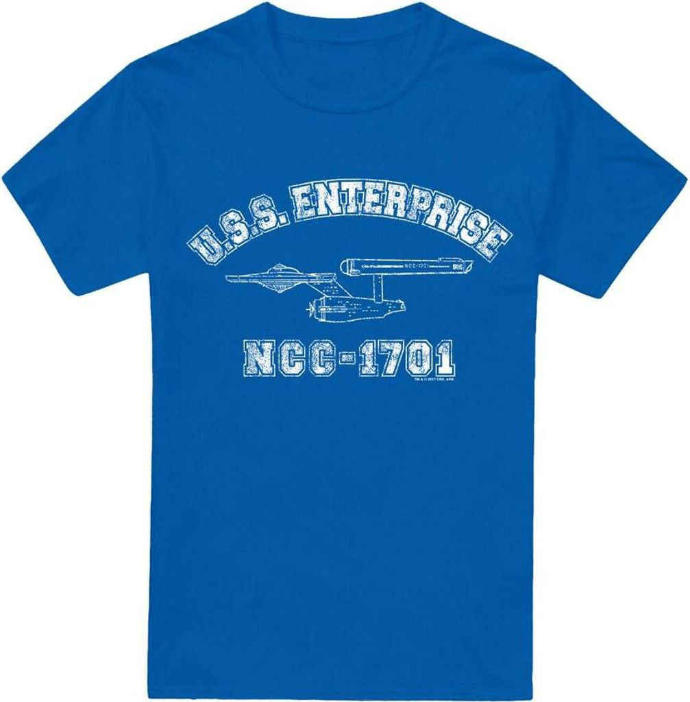 Star Trek - "Enterprise Athletic" T-Shirt für Herren TV5833 (3XL) (Königsblau)