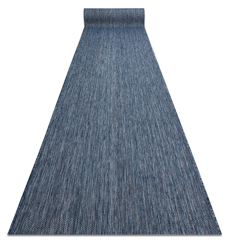 Läufer SISAL SION Melange flach gewebt dunkelblau 80cm Blau 80x980 cm