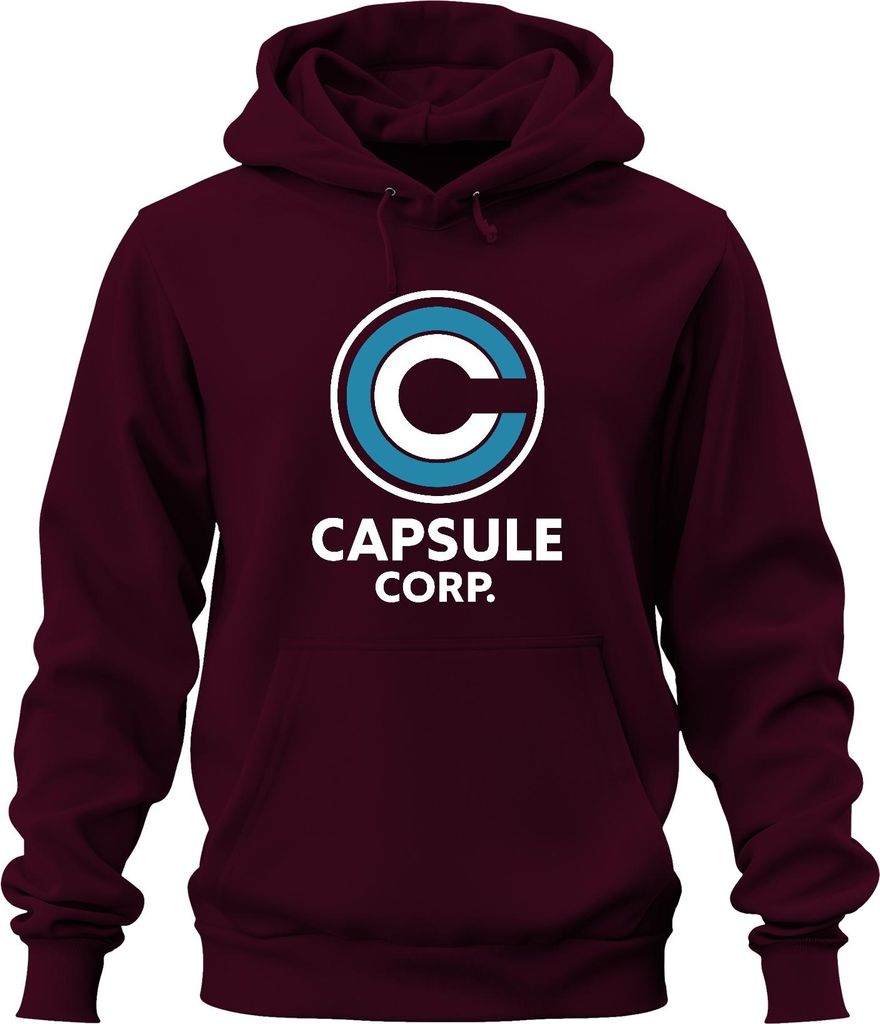 CAPSULE CORP. Logo Anime Fan Geschenk Retro Manga Otaku Uni Hoodie Kapuzenpullover, Burgundy, XL