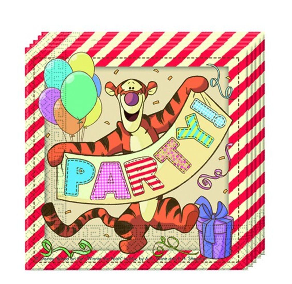 20 Papierservietten Winnie the Pooh Alphabet bunt