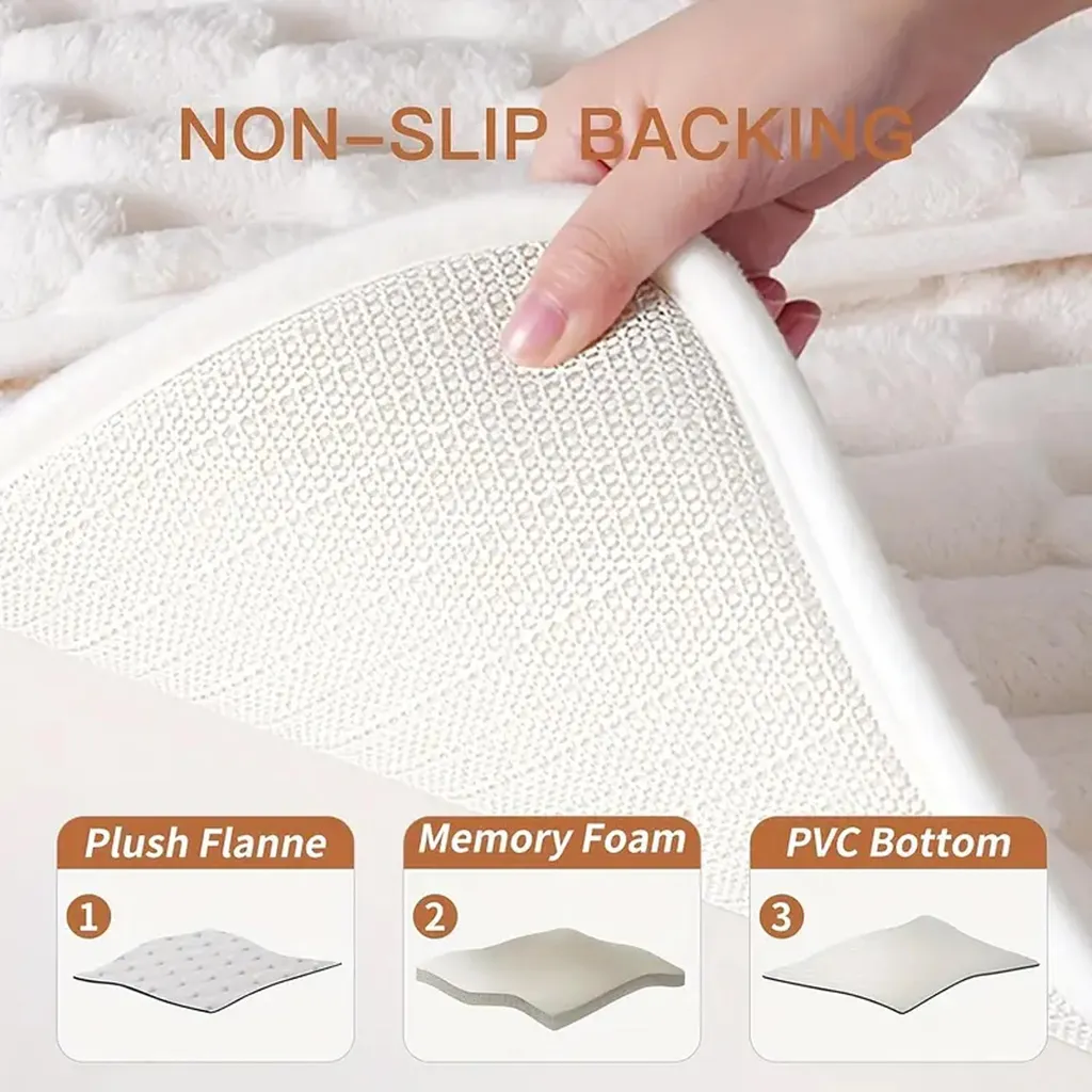 Tappeto Antiscivolo In Memory Foam Per Bagno O Camera Da Letto, 60x45 Cm, Morbido E Assorbente, Asciugatura Rapida, Colore Grigio Antracite