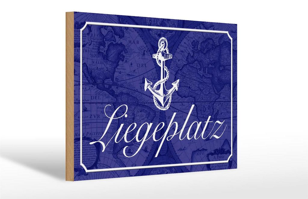 Holzschild Spruch 30x20cm Liegeplatz Anker Segel Boot