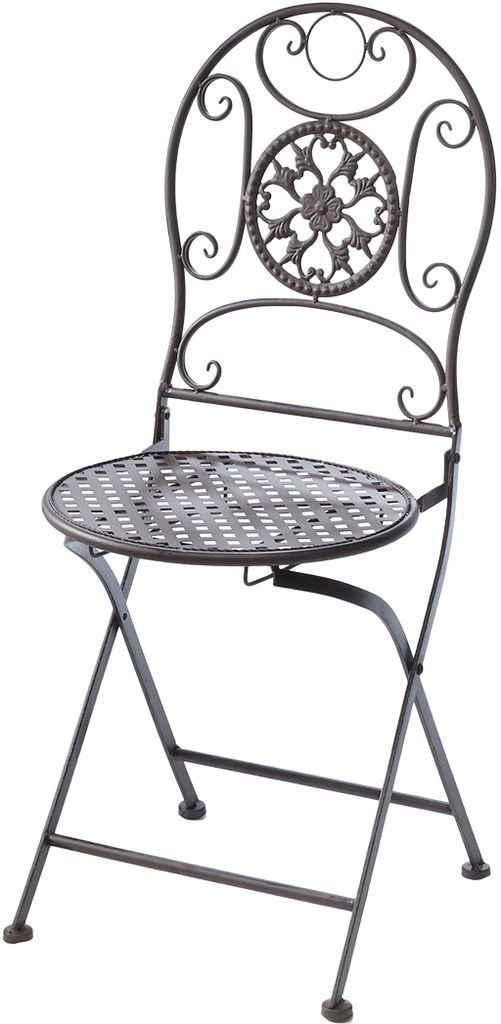 Kobolo Metallstuhl Gartenstuhl Vintage Stuhl aus Metall klappbar Braun - 91cm H | Bistrostuhl BalkonmöbelKlappstuhl Terrassenmöbel Sitzgarnitur G...