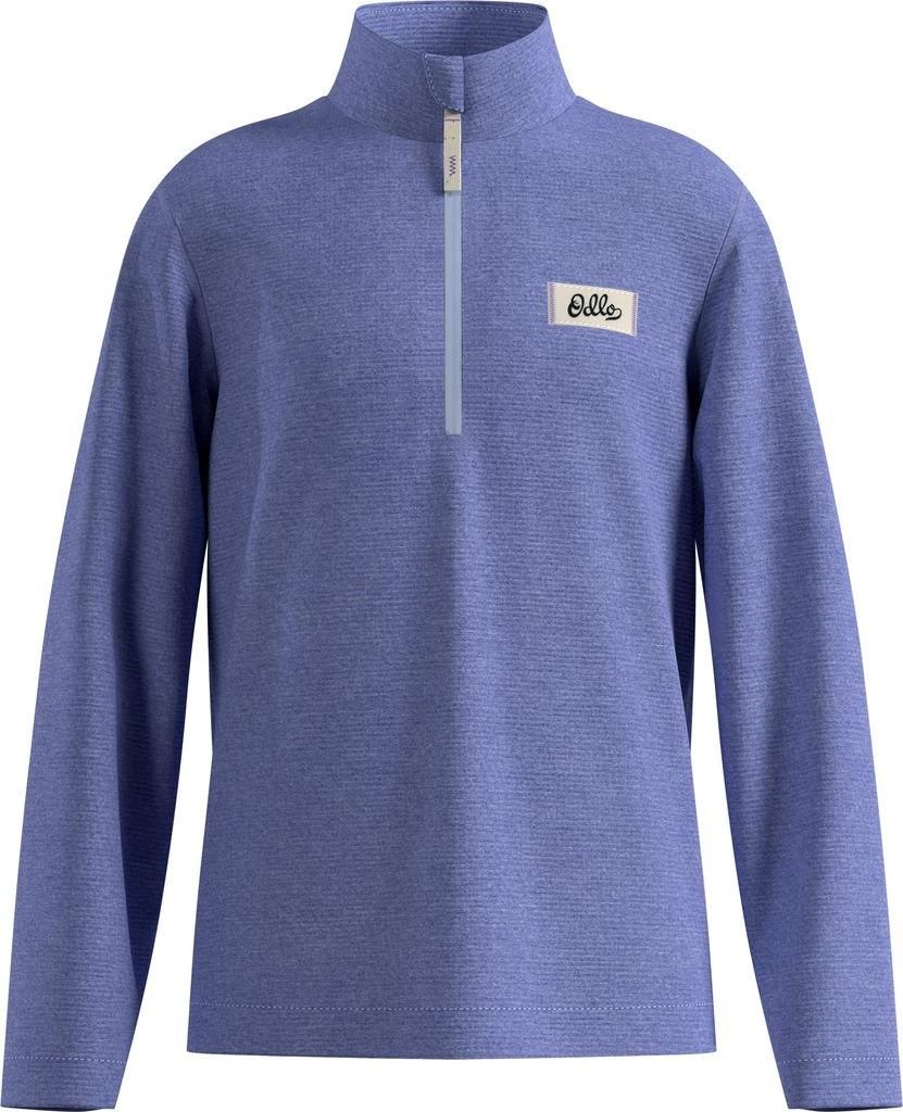 Essentials Multisport Mid Layer für Kinder aus Grid-Fleece mit Halbreissverschluss, Unisex - Odlo, Farbe:21076 Blue heron melange, Größe:128