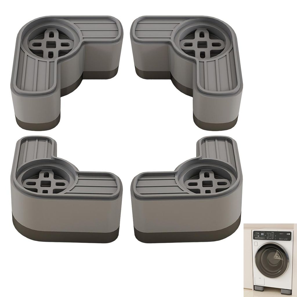 4er-Set Waschmaschinen-Fußpolster , Universelle Anti-Vibrations- & rutschfeste Gummipads für Waschmaschine, Trockner, Kühlschrank & Tisch
