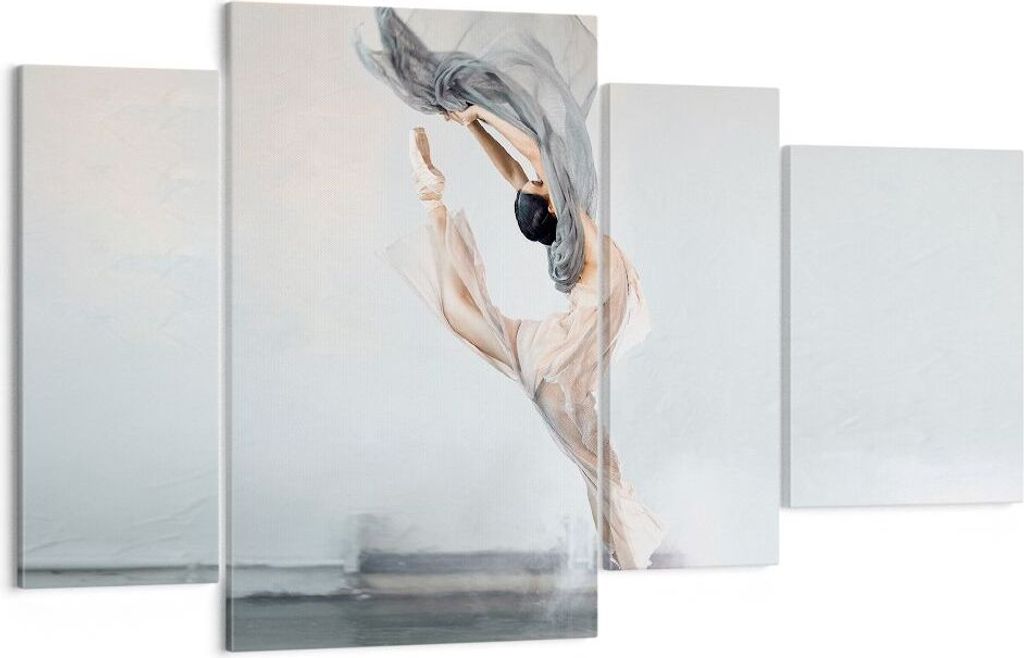 Bild auf Leinwand - Leinwandbild - 4 Teile - Tanz Frau Ballerina - 120x70cm - Wand Bild - Wanddeko - Wandbilder - Leinwanddruck - Bilder - Wanddeko...
