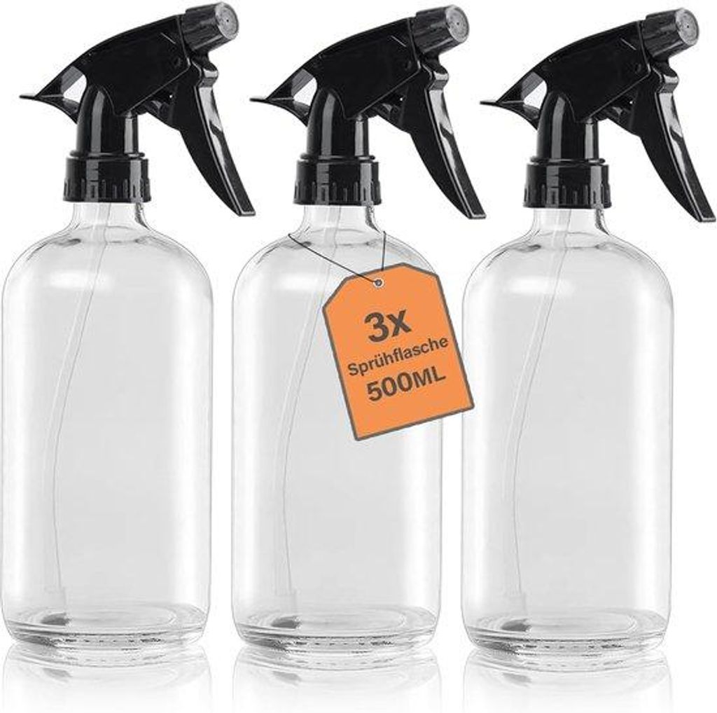 Sprühflasche 500ml transparent 3er Set