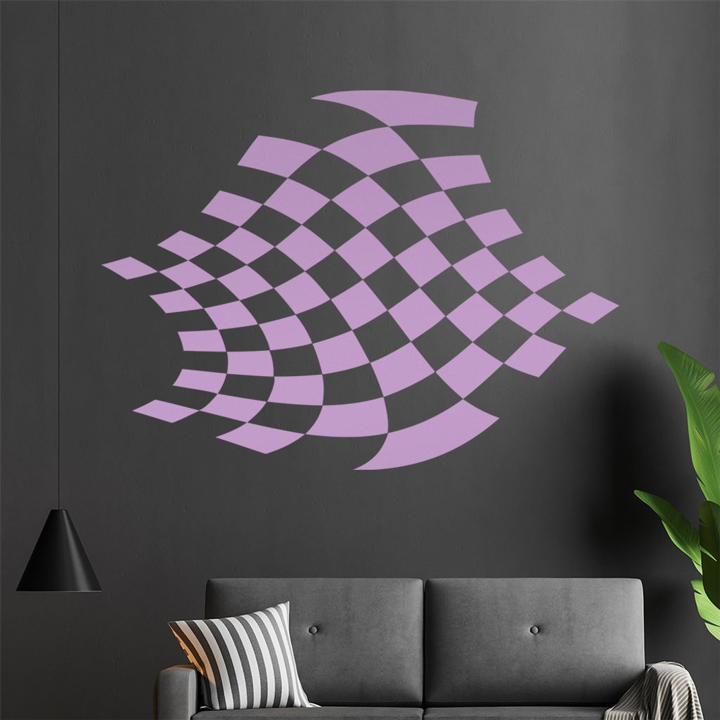 Karo verzerrt Wandtattoo in 6 Größen - Wandaufkleber Wall Sticker - Dekoration, Küche, Wohnzimmer, Schlafzimmer, Badezimmer