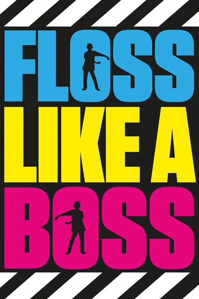 Poster Floss Like A Boss Stripes avec 2 suspendus aluminium de 63 cm